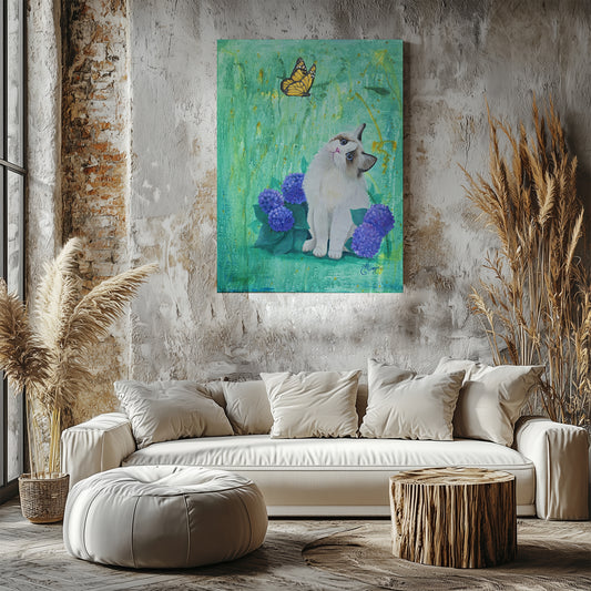 Soft as a Button, Light as a Butterfly – Original Oil Mixed Media Painting | Whimsical Nature-Inspired Wall Art