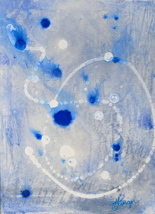 "Celestial Drift" Original Mixed Media Abstract Painting on Canvas
